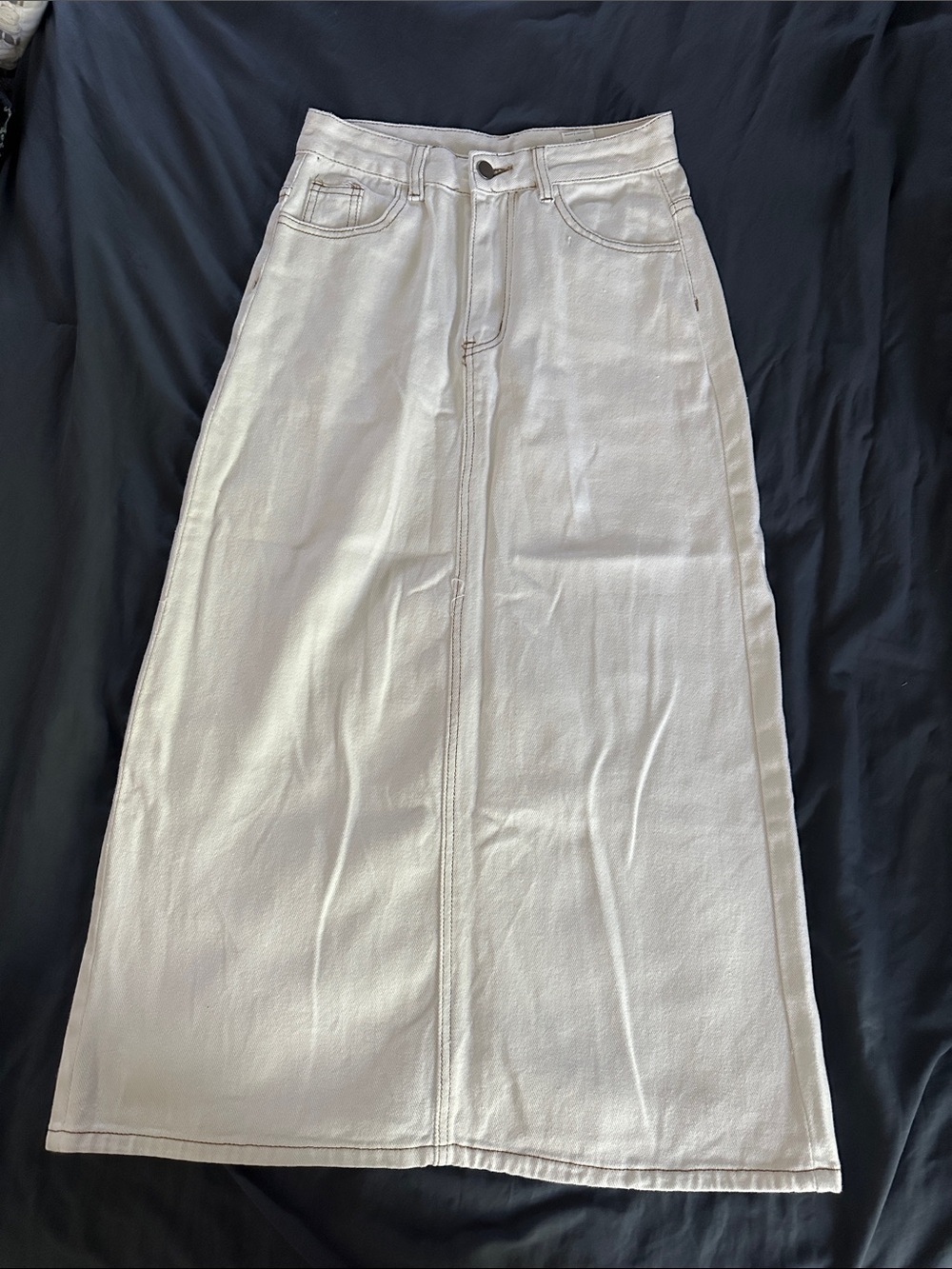 NWOT White Maxi Denim Skirt